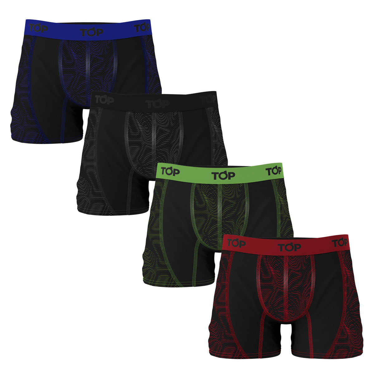 Bóxer Medio Deportivo Microfibra Cyber Pack 4 C1