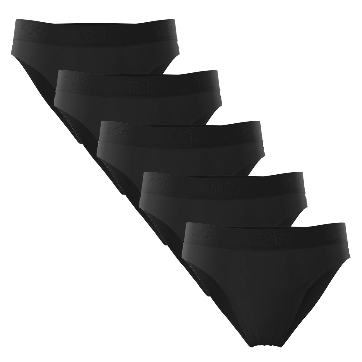 Slip Algodón Negro Pack 5