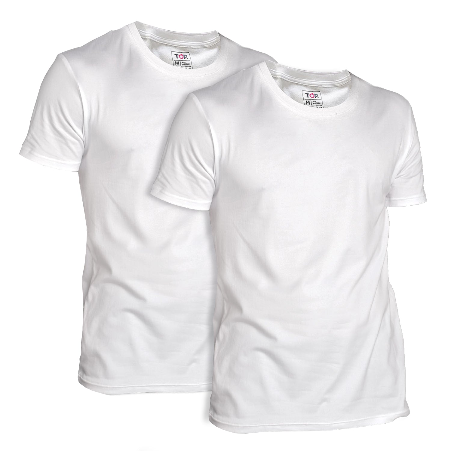 Camisetas Blancas Manga Corta Algodón Pack 2