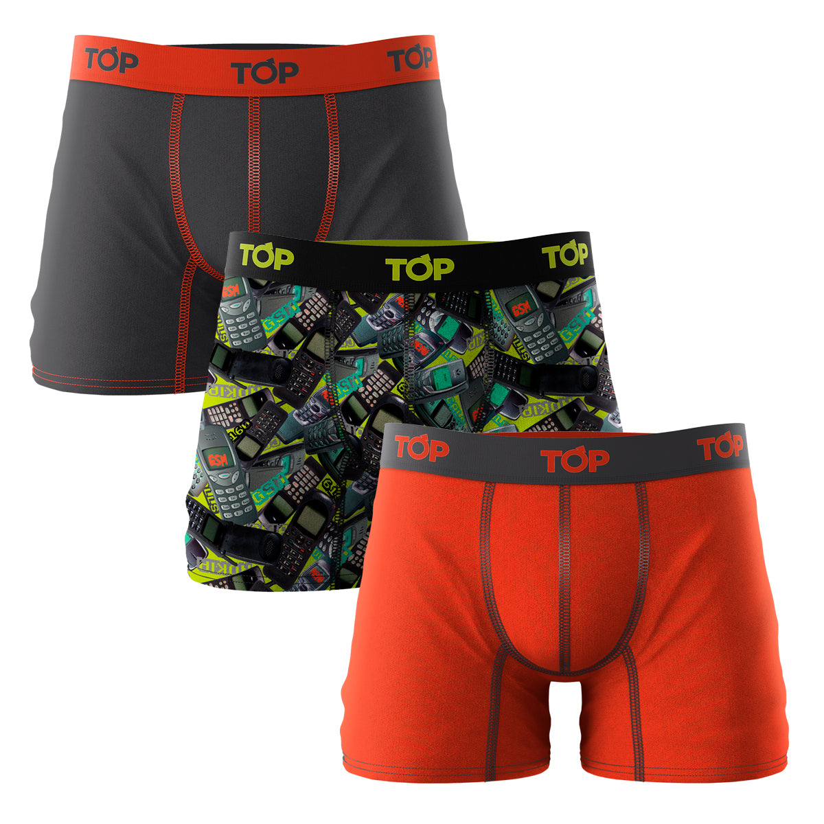 Boxer Medio Microfibra Estampado Pack 3 C1 Nostalgia