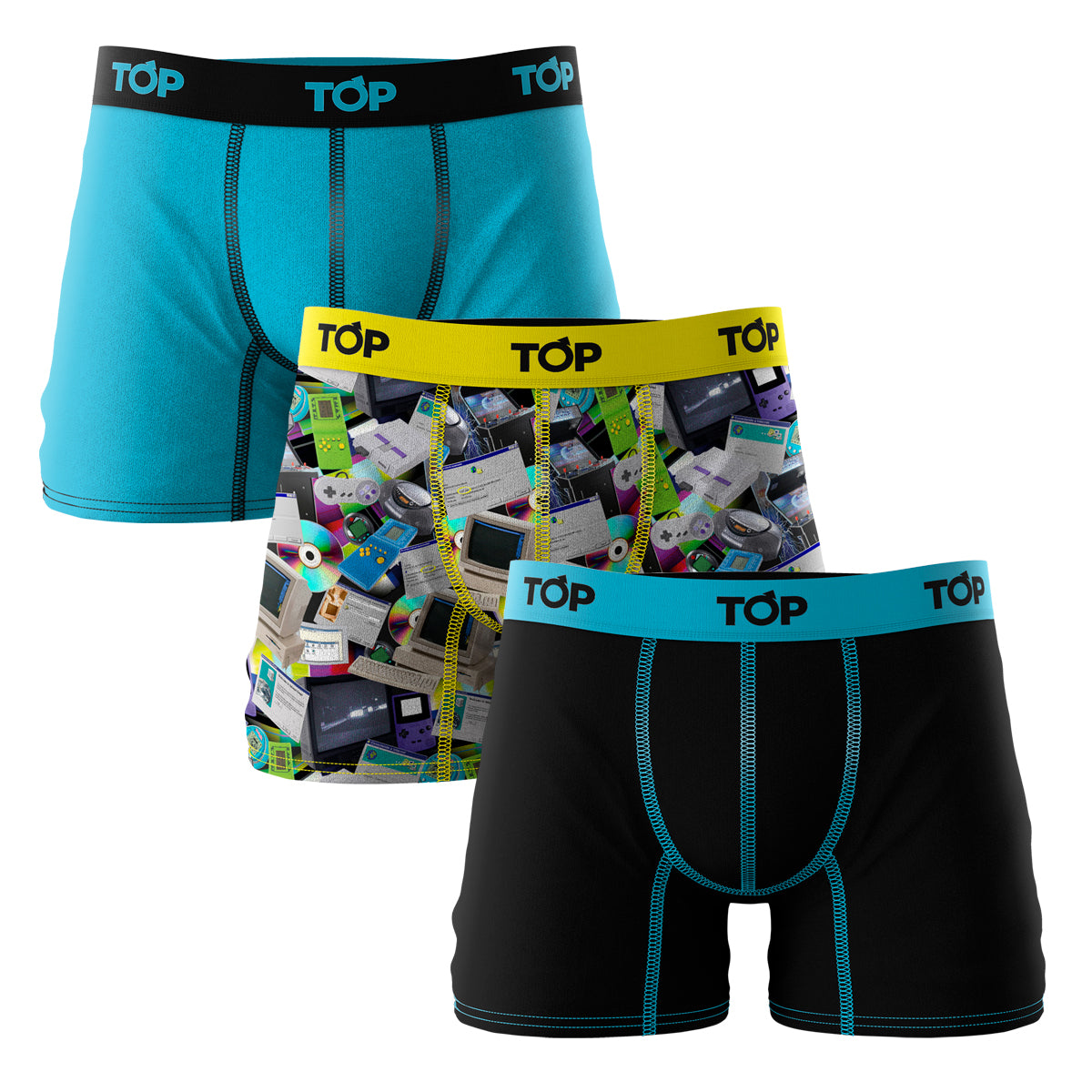 Boxer Medio Microfibra Estampado Pack 3 C2 Nostalgia
