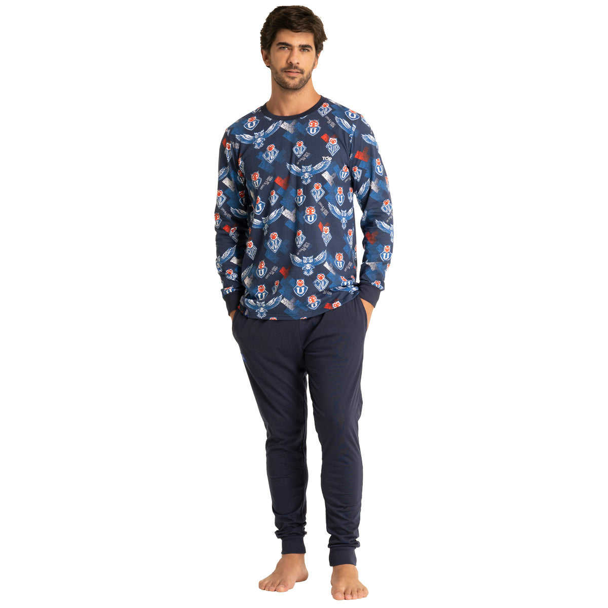 Pijama Largo Invierno Algodón Hombre Universidad de Chile C1