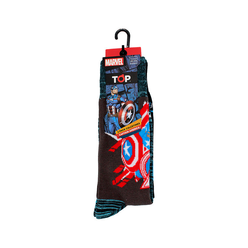 Y equipo Procesando Hombre Calcetines Algodón Pack 2 Marvel - Capitán América - Top Underwear